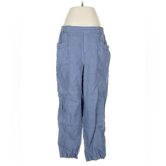 Cynthia Rowley blue 100% Linen Pants | Size L - Picture 1 of 6